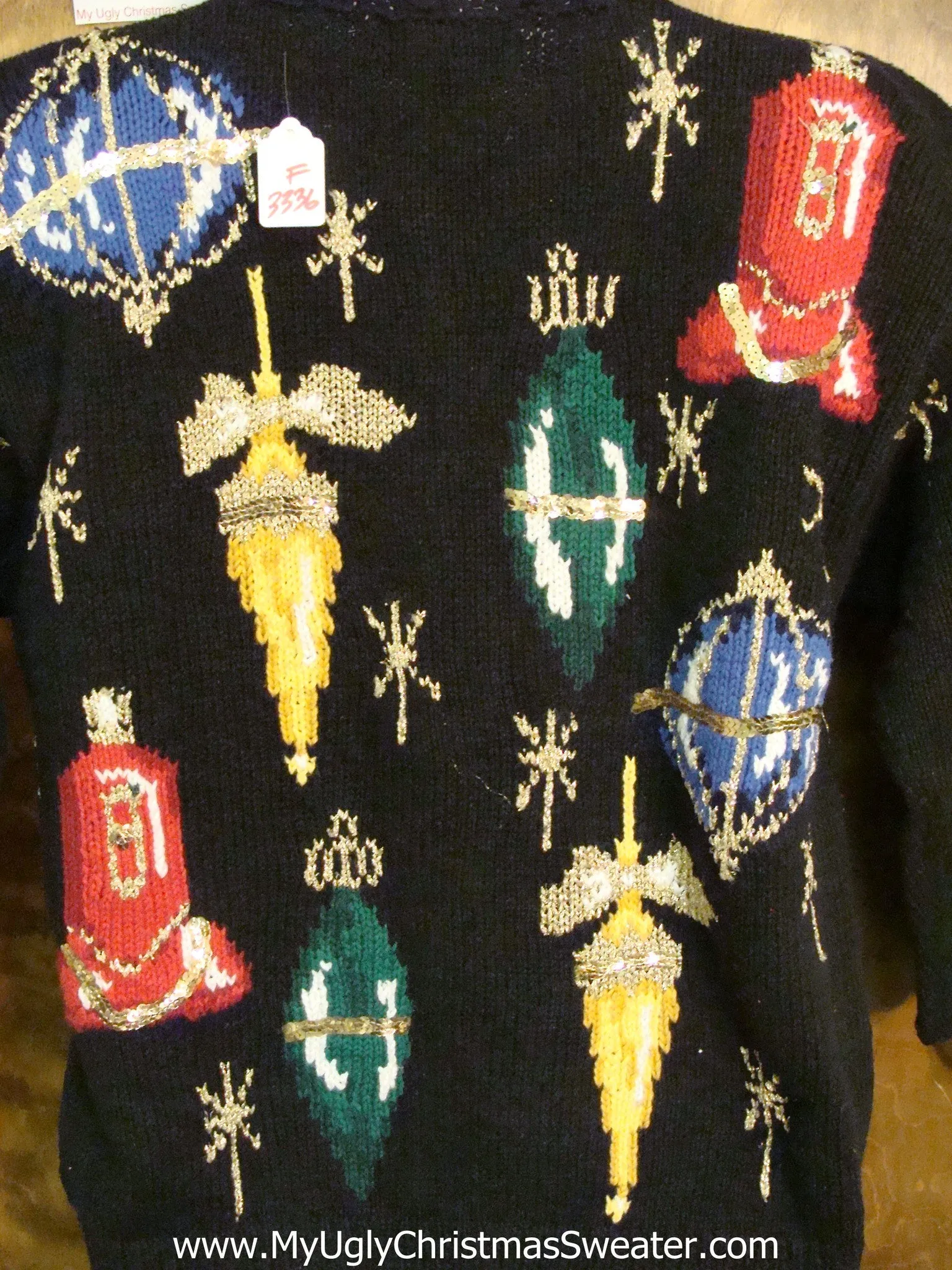80s Ornament Themed Ugly Christmas Sweater