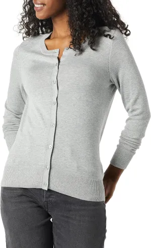 Amazon Essentials Women's Lightweight Crewneck Cardigan Sweater (Available in Plus Size)