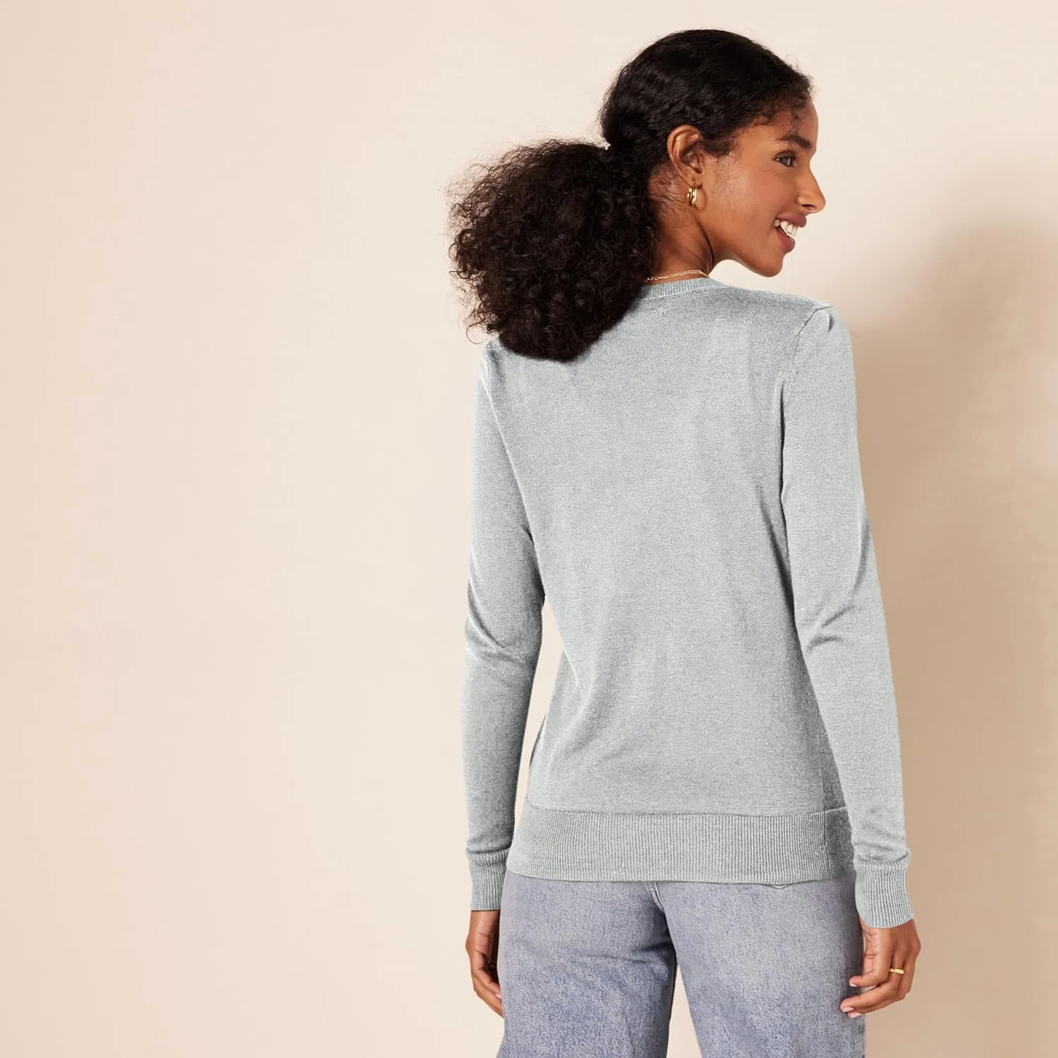 Amazon Essentials Women's Lightweight Crewneck Cardigan Sweater (Available in Plus Size)
