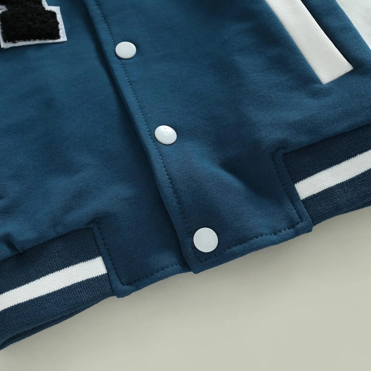 Baby Boy Girl Baseball Varsity Jacket Long Sleeve Button Down Letterman Bomber Outwear Coat Fall Winter Clothes