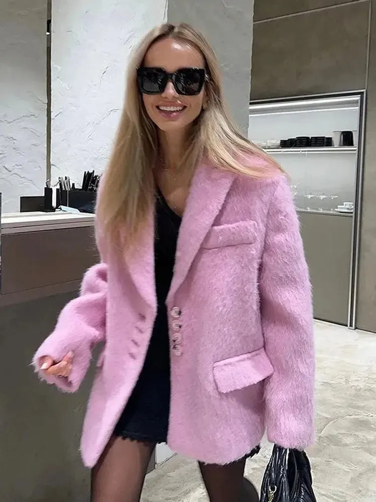 Brushed Woolen Coat