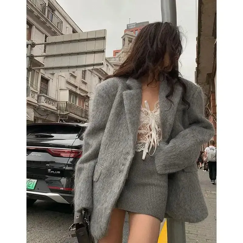 Brushed Woolen Coat