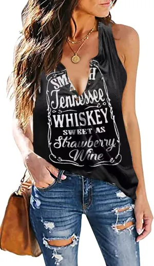 Fensajomon Skull Shirt for Women V Neck Lace Up Sleeveless Casual Summer Workout Yoga Tank Top