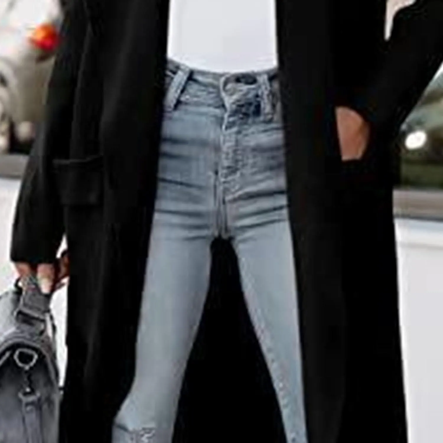 Maiyifu-GJ Women's Long Wool Blend Cardigan Sweaters Long Sleeve Lapel Casual Trench Coat Spring Fall Long Jacket Overcoat