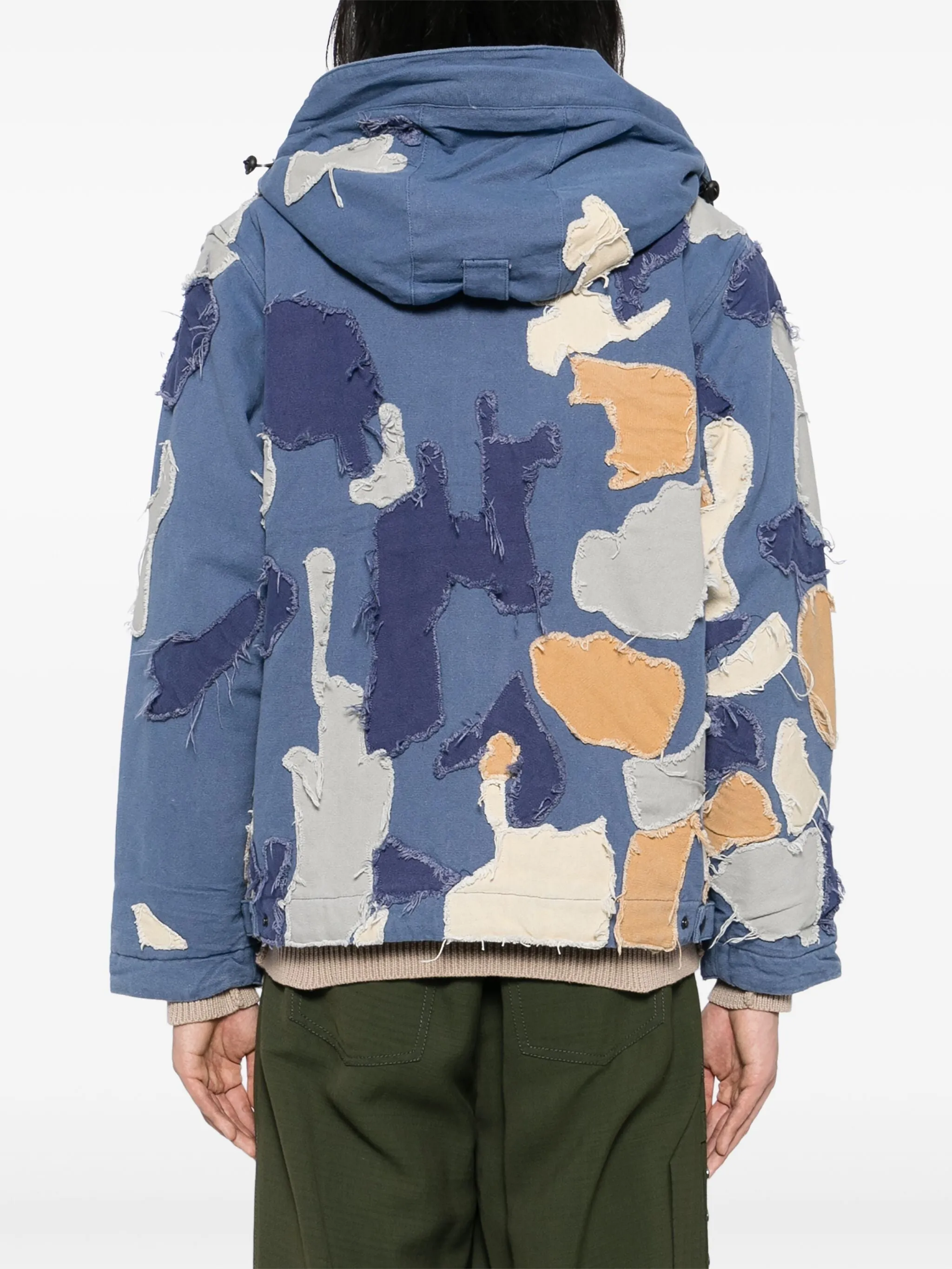Patchwork Canvas Zip-Up Jacket