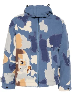 Patchwork Canvas Zip-Up Jacket