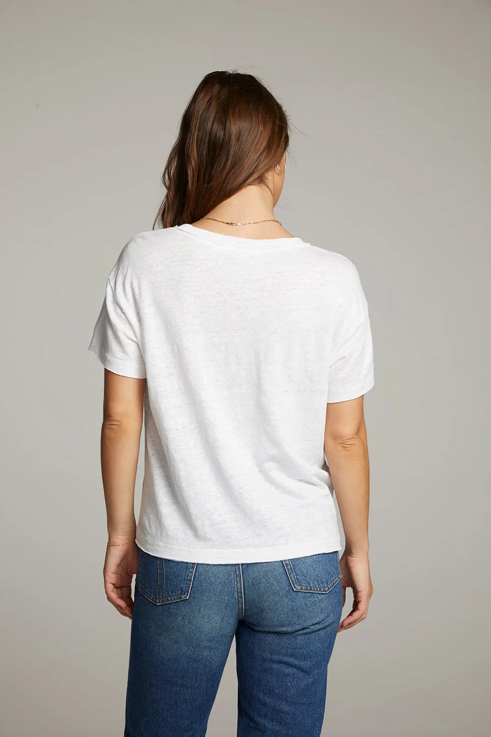 Sunshine White Scoop Neck Tee