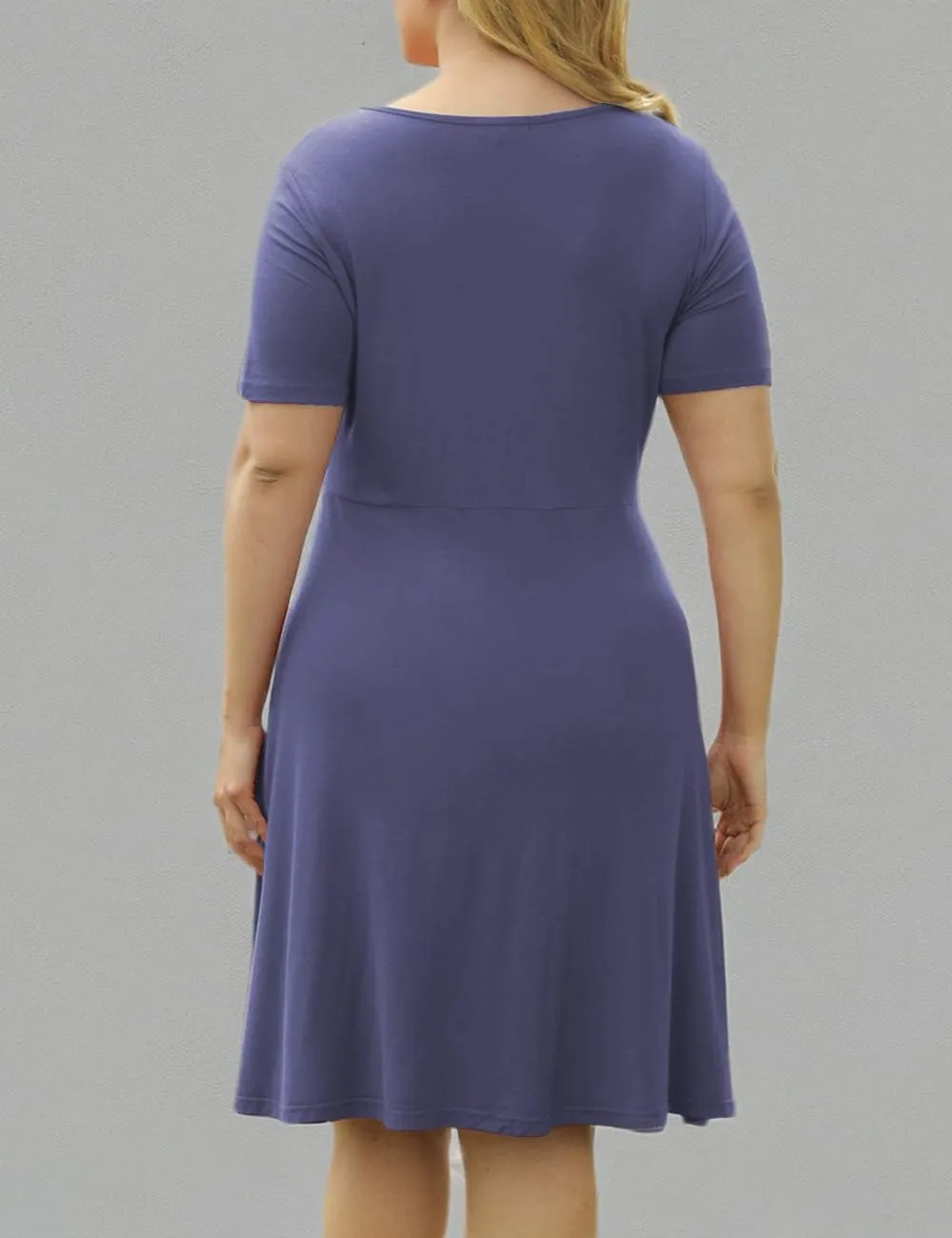 VOIANLIMO Womens Summer Plus Size Short Sleeve Button Down Causal Dress