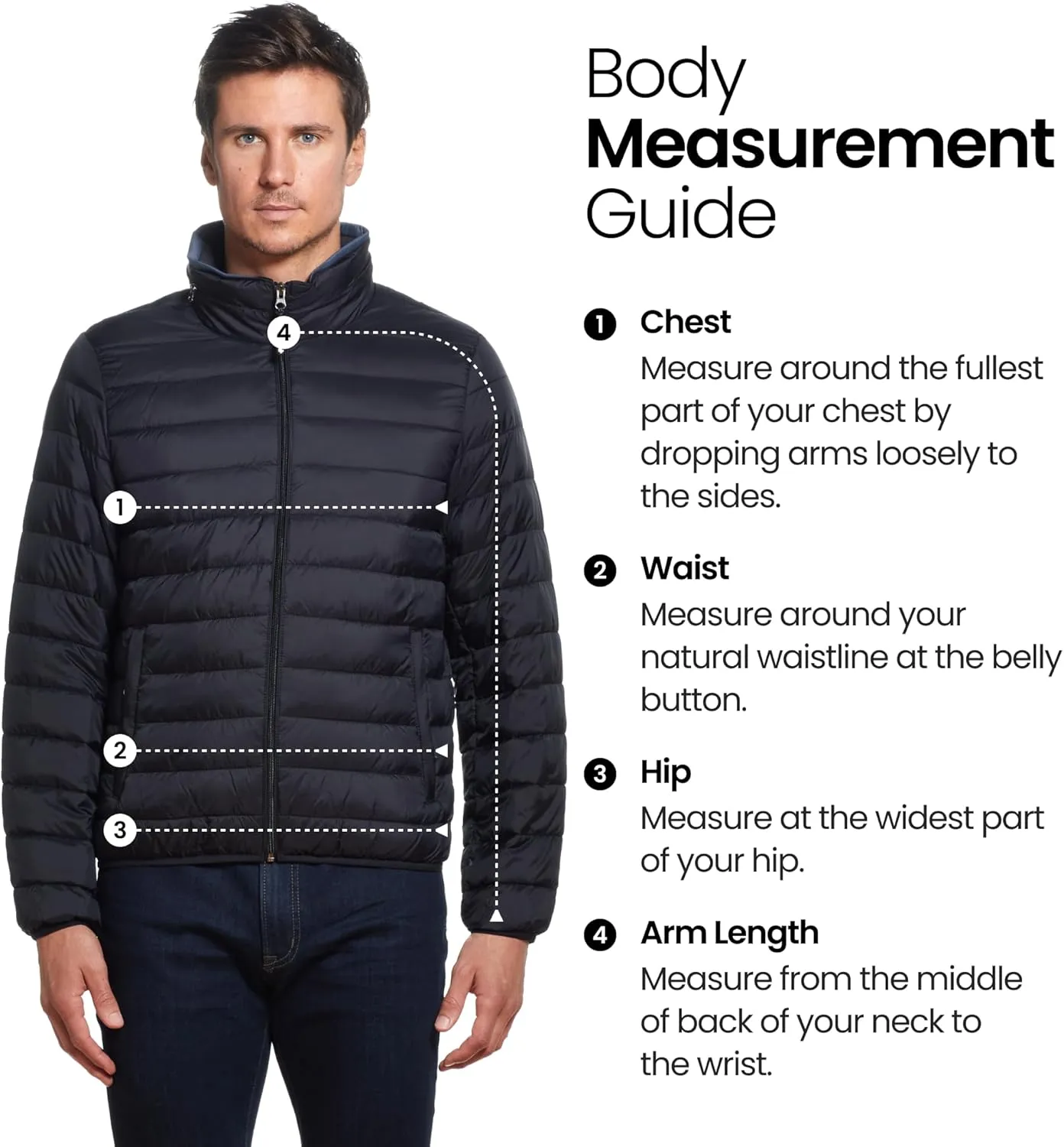 Weatherproof Men's Puffer Jacket, Lightweight Wind Resistant Alternative Down Jacket with Packable Travel Neck Pillow (S-3XL)